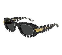 Bottega Veneta BV1322S 005 Woman Sunglasses Acetate Black Grey Round