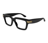 Bottega Veneta BV1324O 001 Unisex Optical frames Acetate Black Transparent Squared