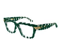 Bottega Veneta BV1324O 004 Unisex Optical frames Acetate Green Transparent Squared