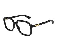 Bottega Veneta BV1329O 001 Unisex Optical frames Acetate Black Transparent Squared