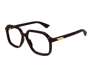 Bottega Veneta BV1329O 002 Unisex Optical frames Acetate Havana Transparent Squared