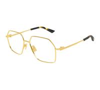 Bottega Veneta BV1332O 002 Woman Optical frames Metal Gold Transparent Squared