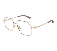 Bottega Veneta BV1332O 004 Woman Optical frames Metal Gold Transparent Squared