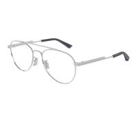 Bottega Veneta BV1340OK 002 Unisex Optical frames Metal Silver Transparent Pilot