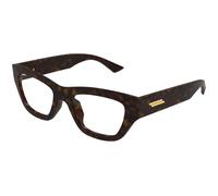 Bottega Veneta BV1360O 007 Woman Optical frames Acetate Havana Transparent Squared