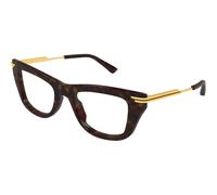 Bottega Veneta BV1370O 002 Unisex Optical frames Acetate Havana Transparent Squared