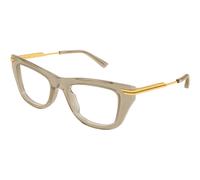 Bottega Veneta BV1370O 003 Unisex Optical frames Acetate Brown Transparent Squared