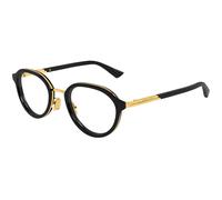 Bottega Veneta BV1375O 001 Man Optical frames Acetate Black Transparent Round