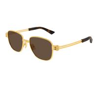 Bottega Veneta BV1380S 003 Unisex Sunglasses Metal Gold Brown Squared
