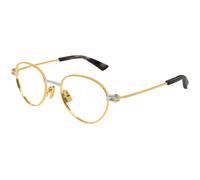 Bottega Veneta BV1382O 002 Unisex Optical frames Metal Gold Transparent Round