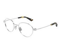 Bottega Veneta BV1382O 004 Unisex Optical frames Metal Silver Transparent Round