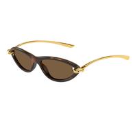 Bottega Veneta BV1390S 002 Woman Sunglasses Injected Havana Brown Cat Eye
