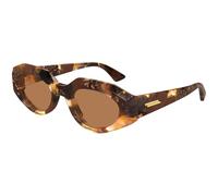 Bottega Veneta BV1392S 002 Woman Sunglasses Acetate Brown Brown Round