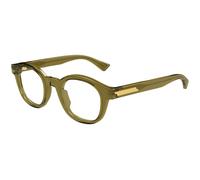 Bottega Veneta BV1413O 004 Man Optical frames Acetate Green Transparent Round