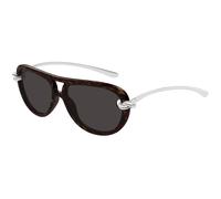Bottega Veneta BV1418S 002 Woman Sunglasses Bio-injected Havana Grey Pilot