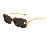 Bottega Veneta BV1439S 005 Woman Sunglasses Bio-injected Brown Grey Squared