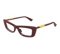 Bottega Veneta BV1449O 004 Woman Optical frames Acetate Bordeaux Transparent Squared