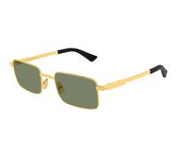 Bottega Veneta BV1469S 004 Unisex Sunglasses Metal Gold Green Squared