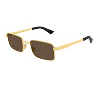 Bottega Veneta BV1469S 005 Unisex Sunglasses Metal Gold Brown Squared