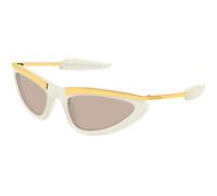 Bottega Veneta BV1477S 006 Woman Sunglasses Acetate Ivory Brown Cat Eye
