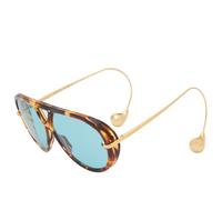 Bottega Veneta Drop Sunglasses Havana/Gold/Green One Size