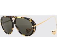 BOTTEGA VENETA Drop Tortoiseshell Acetate and Metal Aviator Sunglasses - Size: OS - female