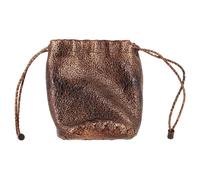 Bottega Veneta Preloved Drawstring Pouch In Bronze Cervo Leather Bronze