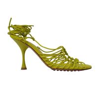 Bottega Veneta Preloved Lagoon Dot Heeled Sandals In Yellow Leather Yellow