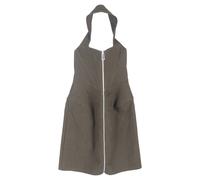 Bottega Veneta Preloved Salon Halter Neck Mini Dress In Olive Linen Olive