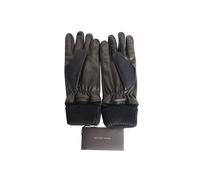 Bottega Veneta Preloved Zig Zag Two-Tone Gloves In Black Nylon & Leather Black