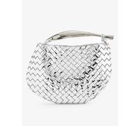 Bottega Veneta Silver-vintage Sil Sardine Small Leather Top-handle Bag 20x33x4cm