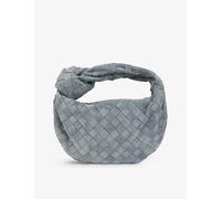 Bottega Veneta Thunder-gold Mini Jodie Intrecciato Suede Top-handle Bag 15x25x6cm