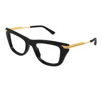Bottega Veneta Unisex Bottega Veneta BV1370O 001 Optical frames Acetate Black Transparent Squared