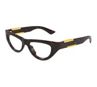Bottega Veneta Woman Bottega Veneta BV1454O 002 Optical frames Bio-injected Havana Transparent Cat Eye
