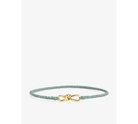 Bottega Veneta Womens Aloe-muse Brass Intrecciato Leather Belt S