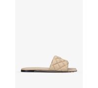 Bottega Veneta Womens Beige Square-toe Intrecciato-woven Leather Mules Eur 37.5 / 4.5 Uk Women