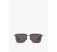 Bottega Veneta Womens Black 6j000422 Bv1267s Square-frame Metal Sunglasses