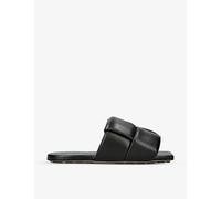 Bottega Veneta Womens Black Intrecciato-woven Leather Sandals Eur 39.5 / 6.5 Uk Women