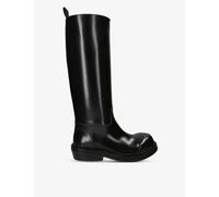 Bottega Veneta Womens Black Vinyl Gloss Leather High-leg Boots Eur 39 / 6 Uk Women