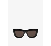 Bottega Veneta Womens Bottega Veneta Bv1283S Rectangular-Frame Acetate Sunglasses Black