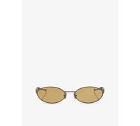 Bottega Veneta Womens Bottega Veneta Bv1386S Sardine Oval-Frame Metal Sunglasses Silver