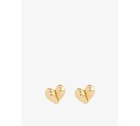 Bottega Veneta Womens Bottega Veneta Drop Heart 18ct Yellow Gold-Plated Sterling-Silver Stud Earrings Yellow Gold