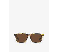 Bottega Veneta Womens Brown 6j000420 Bv1261s Square-frame Acetate Sunglasses