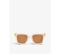 Bottega Veneta Womens Brown Bv1005s Square-framed Acetate Sunglasses 145mm
