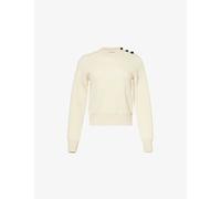 Bottega Veneta Womens Dove Knotted Round-neck Wool Jumper S