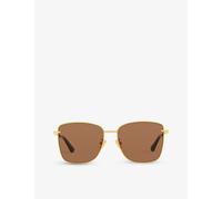 Bottega Veneta Womens Gold Bv1237s Square-frame Metal Sunglasses 5.7cm