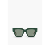 Bottega Veneta Womens Green Bv1276s Rectangle-frame Acetate Sunglasses