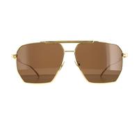 Bottega Veneta Womens Ladies Logo Detail Square BV1012S - Gold Brown, Size: 60x13x145mm Metal - Size 60x13x145mm