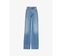 Bottega Veneta Womens Mid Blue Faded-wash High-rise Denim Jeans 4