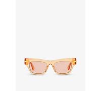 Bottega Veneta Womens Orange 6j000306 Bv1122s Rectangular-frame Acetate Sunglasses 5.1cm
